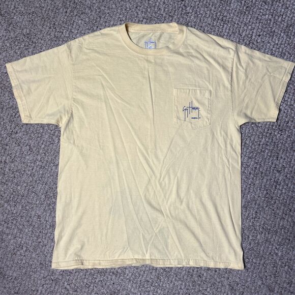 Guy Harvey Bluewater T Shirt Men’s Large Yellow Isle Of Palms SC - Picture 1 of 7